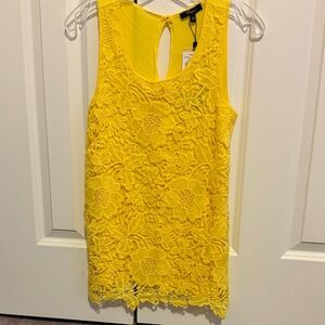 Yellow lace tank top